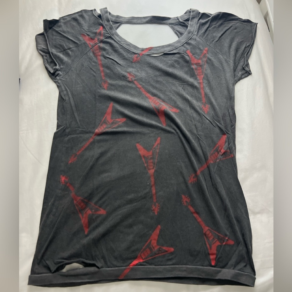 Chaser Guitar Print Distressed Tee